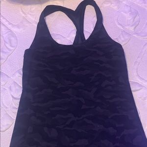 black and grey camouflage tank